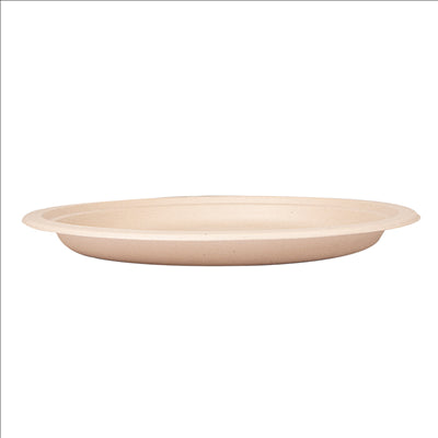 ASSIETTES 'BIONIC'  Ø 30x2,5 CM NATUREL BAGASSE (200 UNITÉS)