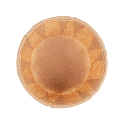 POTS TRAITEUR PAPIER PLISSÉ 60 ML 80 G/M2 Ø5,5/3,9x3,5 CM NATUREL PARCH.INGRAISSABLE (1000 UNITÉS)
