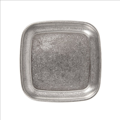 PLATES CARRÉS 'ARTINOX' 65 ML 9x9x1,4 CM ARGENTE INOX (20 UNITÉS)