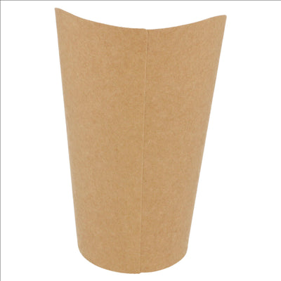 GOBELETS A FRITES OUVERTS 16 OZ - 480 ML 200 + 25PE G/M2 Ø8,5x13,5 CM MARRON CARTON (50 UNITÉS)