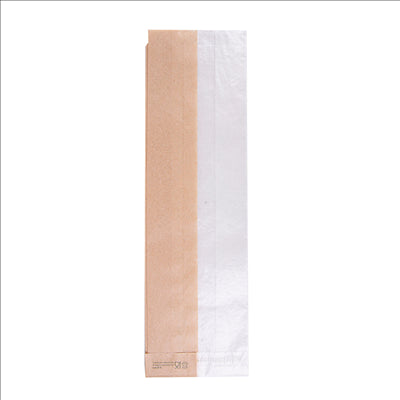 SACHETS POUR SANDWICHES AVEC FENÊTRE ECO 'CORNER WINDOW' 40 G/M2 9+5,5x30 CM NATUREL PARCH.INGRAISSABLE (250 UNITÉS)