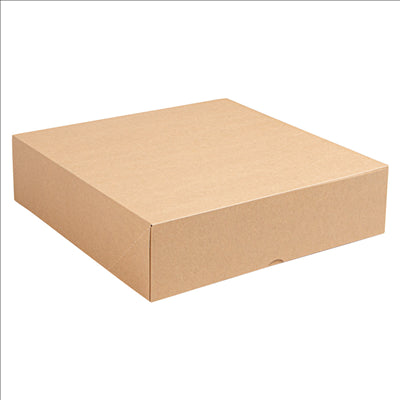 BOÎTES PATISSERIES SANS FENÊTRE 'THEPACK' 240 G/M2 30x30x8 CM NATUREL CARTON ONDULÉ NANO-MICRO (100 UNITÉS)