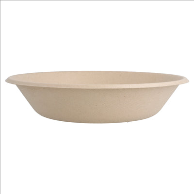 ASSIETTES CREUSES 'BIONIC' 680 ML Ø 19x4 CM NATUREL BAGASSE (1000 UNITÉS)