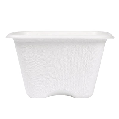 PETITS POTS 'BIONIC' 130 ML 7,7x7,7x4,6 CM BLANC BAGASSE (600 UNITÉS)