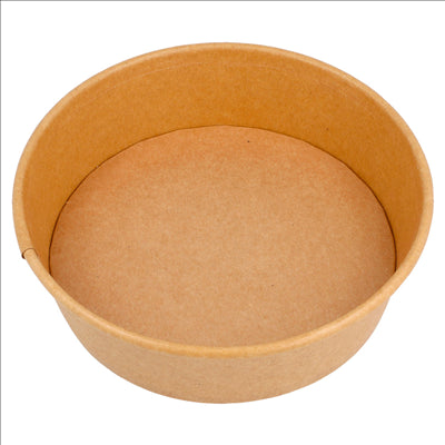 POTS SALADIERS 500 ML - 16,7 oz 300 + 18 PE G/M2 Ø15/12,8x4,5 CM NATUREL KRAFT (300 UNITÉS)