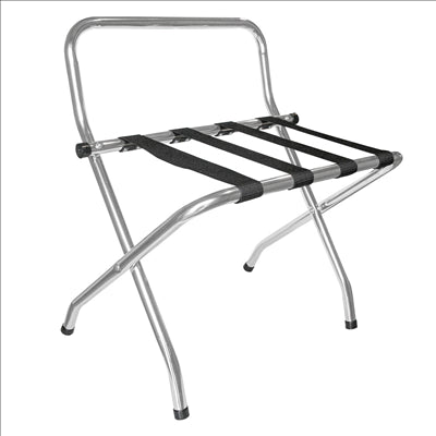 POSE VALISES PLIABLE AVEC DOSSIER 'ARROW'  62x50x69 CM CHROME ACIER (1 UNITÉ)