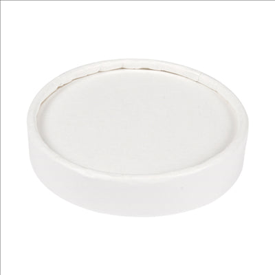 COUVERCLES POTS À GLACES 120 ML 280 + 18 PE G/M2 Ø7,7 CM BLANC CARTON (1000 UNITÉS)