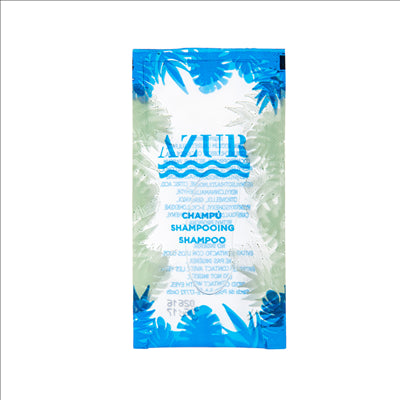 SACHETS SHAMPOOING 'AZUR' 10 ML 10x5 CM TRANSPARENT (1000 UNITÉS)