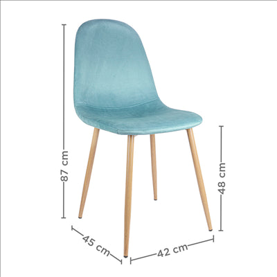 CHAISE 'SUPRA-TEK'  54x45x87 CM CACTUS VELOURS (4 UNITÉS)