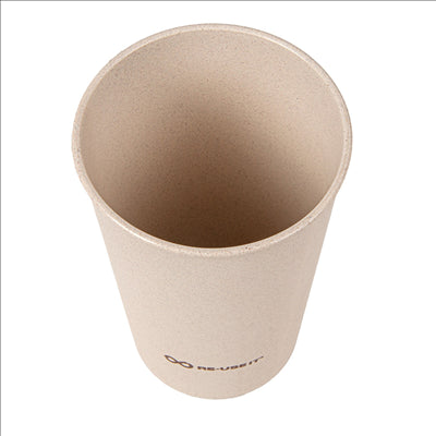 VERRES RÉUTILISABLES 400 ML Ø7,6/5,3x13,6 CM NATUREL RICE HUSK BIOCOMPOSITE (500 UNITÉS)