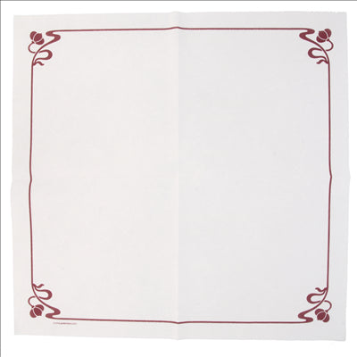 SERVIETTES "ROSE"  45 G/M2 40x40 CM BLANC AIRLAID (700 UNITÉS)