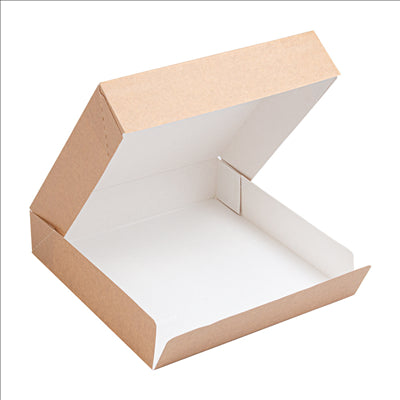 RÉCIPIENTS SUSHI 'THEPACK' 220 G/M2 23x23x5 CM MARRON CARTON ONDULÉ NANO-MICRO (300 UNITÉS)