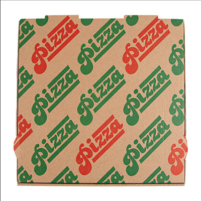 BOÎTES PIZZA 'THEPACK' 330 G/M2 24x24x3 CM NATUREL CARTON ONDULÉ MICROCANAL (100 UNITÉS)