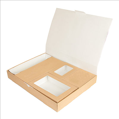 PLATEAUX MODULABLES 'THEPACK' 330 G/M2 40x30x5 CM NATUREL CARTON ONDULÉ MICROCANAL (100 UNITÉS)