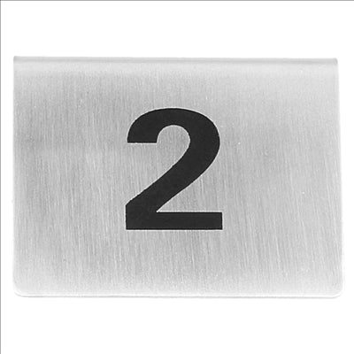 NUMÉROS DE TABLE DU 1 AU 25  5,2x4,2 CM ARGENTE INOX (1 UNITÉ)