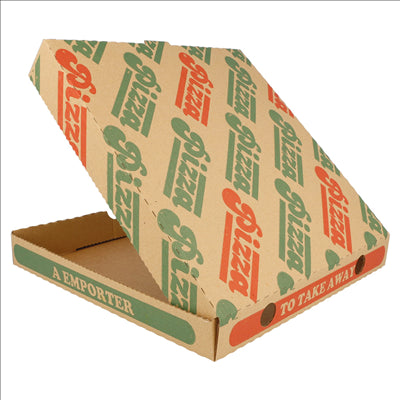 BOÎTES PIZZA MICROCANNELURE 100% VIERGE  310 G/M2 24x24x3 CM NATUREL CARTON (100 UNITÉS)