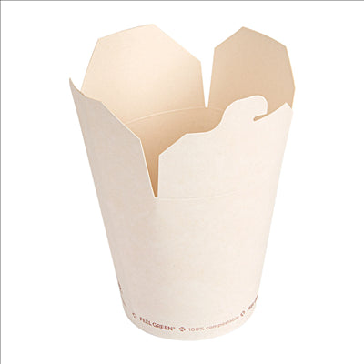 RÉCIPIENTS MULTIUSAGES 'COMPOSTABLE' 960 ML 325 G/M2 Ø9x10,8 CM BLANC CARTON (450 UNITÉS)