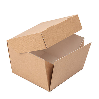 BOÎTES HAMBURGER 'THEPACK' 240 G/M2 15,5x15,5x11,5 CM (XXL) NATUREL CARTON ONDULÉ NANO-MICRO (300 UNITÉS)