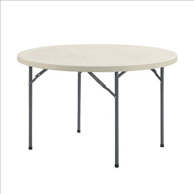 TABLE RONDE PLIABLE  Ø 120x74 CM BLANC PE (1 UNITÉ)