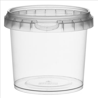 RÉCIPIENTS INVIOLABLES + COUVERCLES 365 ML Ø 9,5x8,4 CM TRANSPARENT PP (400 UNITÉS)