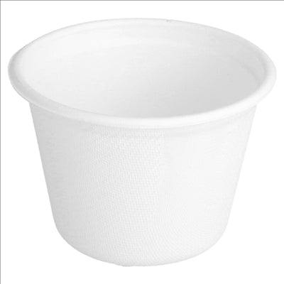 POTS 'BIONIC' 140 ML Ø 7,7x5,3 CM BLANC BAGASSE (1000 UNITÉS)