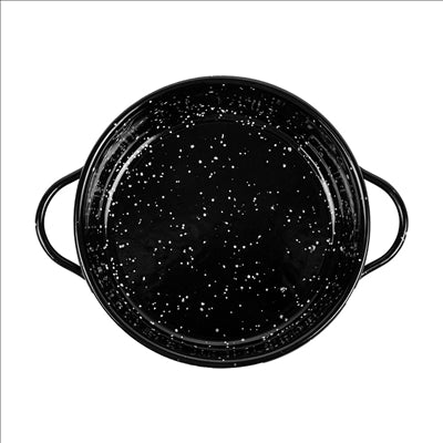 MINI SAUTOIRS ÉMAILLÉE  Ø13x4 CM NOIR ACIER (6 UNITÉS)