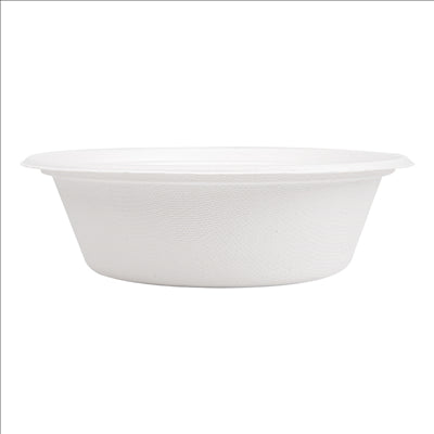 BOLS 'BIONIC' 1200 ML Ø 20,8x6,1 CM BLANC BAGASSE (400 UNITÉS)