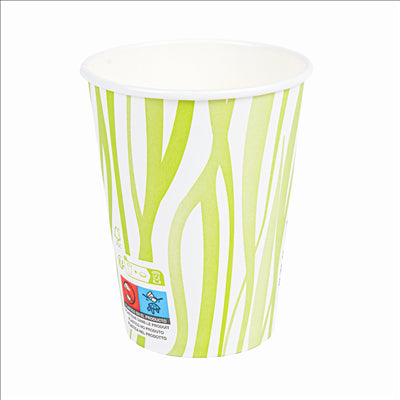 GOBELETS BOISSONS FROIDES ET CHAUDES 1 PAROI GRASS 'COMPOSTABLE' 360 ML 300 G/M2 Ø9/6x11 CM BLANC CARTON (1000 UNITÉS)