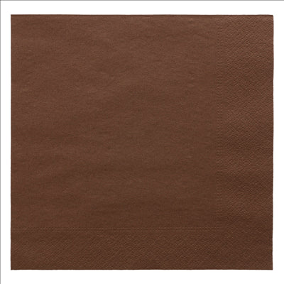 SERVIETTES ECOLABEL 2 PLIS  18 G/M2 39x39 CM CHOCOLAT OUATE (1600 UNITÉS)