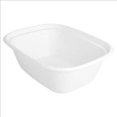 PLATEAUX 'BIONIC' 1800 ML 23,1x18,2x7,7 CM BLANC BAGASSE (300 UNITÉS)