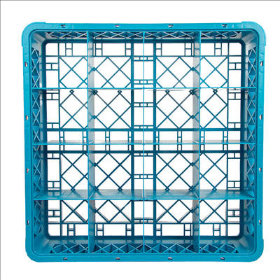 CASIER DE LAVAGE 16 COMPART. VERRES  50x50x10 CM BLEU PP (1 UNITÉ)