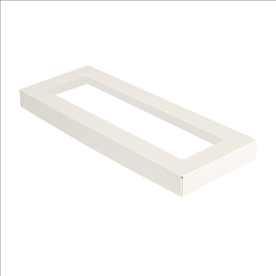 COUVERCLES AVEC FENÊTRE POUR BOÎTES 254.65 'THEPACK' 250 G/M2 11x30x2 CM BLANC CARTON ONDULÉ NANO-MICRO (200 UNITÉS)