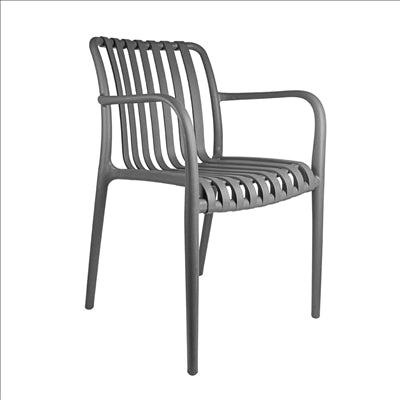 CHAISE EMPILABLE 'SUPRA-TEK'  52x52x81 CM GRIS PP (4 UNITÉS)