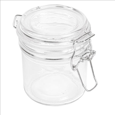 RÉCIPIENT STOCKAGE + FERMETURE CLIP 'WAKI GLASS' 250 ML Ø 8,5x10 CM TRANSPARENT VERRE (24 UNITÉS)