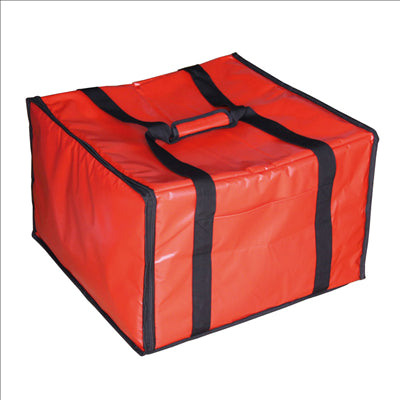 VALISE TRANSPORT 6 BOÎTES PIZZA  52x48x33,5 CM ROUGE VINYL (1 UNITÉ)