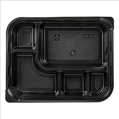 COFFRETS POUR REPAS 5 COMPART.  23,9x19x3,5 CM NOIR PP (200 UNITÉS)