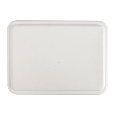 COUVERCLES POUR CODE 194.27 'BIONIC'  23,8x17,5x1,9 cm BLANC BAGASSE (400 UNITÉS)