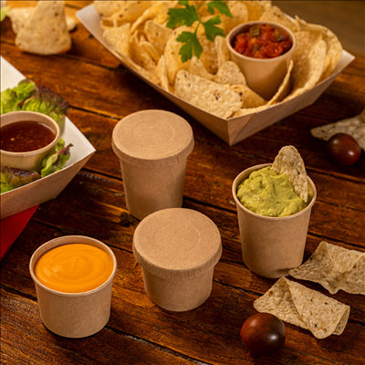 PETITS POTS 120 ML (4 oz) 210 + 18 PE G/M2 Ø6/4,5x6,5 CM MARRON CARTON (1000 UNITÉS)