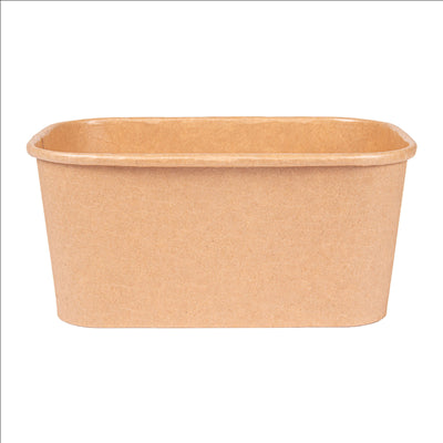 RÉCIPIENTS RECTANGULAIRES 1000 ML 320 + 30 PE G/M2 17,3x12,3x7,5 CM NATUREL KRAFT (300 UNITÉS)