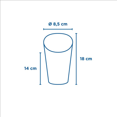 GOBELETS À FRITES OUVERT 'PAROLE' 22 OZ - 660 ML 220 + 18PE G/M2 Ø8,5x18 CM BLANC CARTON (50 UNITÉS)