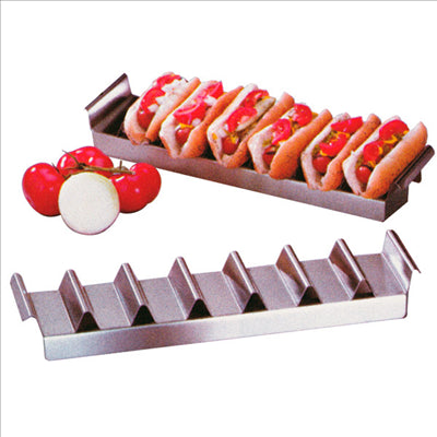 PLATEAU POUR "HOT DOGS" 'ARTINOX'  47,3x10,2x5,5 CM ARGENTE ACIER (1 UNITÉ)