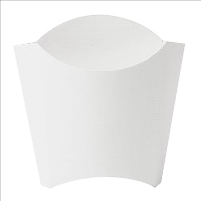 BOÎTES À FRITES STANDARD 'THEPACK' 135 G 230 G/M2 13x8x13,5 CM BLANC CARTON ONDULÉ NANO-MICRO (1200 UNITÉS)