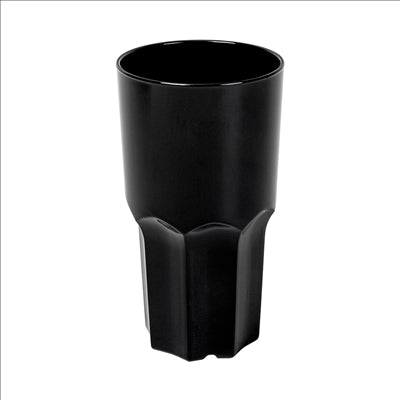 GOBELETS EMPILABLES 460 ML Ø 8,2/6,2x15,1 CM NOIR POLYCARBONATE (12 UNITÉS)