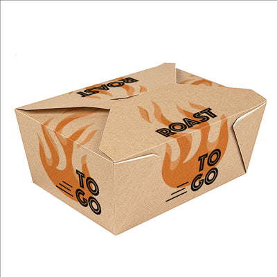 BOÎTES MICRO-ONDABLES POULET 'THEPACK ROAST TO GO' 2880 ML 240 + 12PP G/M2 19,6x14x9 CM NATUREL CARTON ONDULÉ NANO-MICRO (200 UNITÉS)