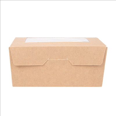 BOÎTES AVEC FENÊTRE 'THEPACK' 500 ML 220 G/M2 + OPP 8,5x12x5,5 CM NATUREL CARTON ONDULÉ NANO-MICRO (400 UNITÉS)