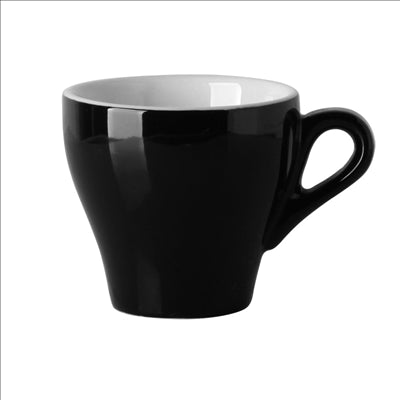 TASSES CAFÉ 'AKALA' 100 ML Ø8/6,6x5,8 CM NOIRE/BLANC PORCELAINE (6 UNITÉS)