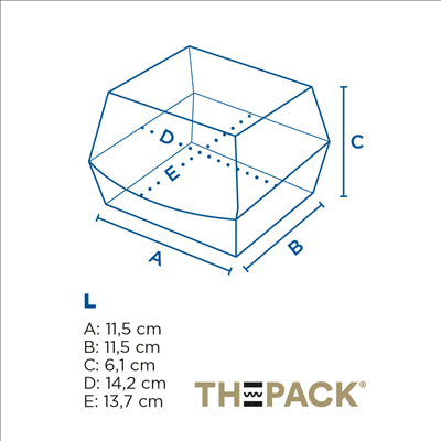 BOÎTES HAMBURGER 'THEPACK' 220 G/M2 14,2x13,7x6,1 CM (L) NATUREL CARTON ONDULÉ NANO-MICRO (500 UNITÉS)