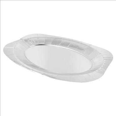 PLATEAUX OVALES  545 G/M2 24x35 CM ARGENTE CARTON (100 UNITÉS)