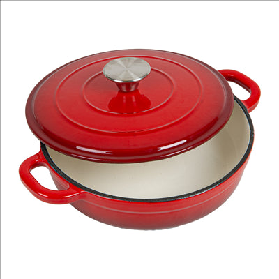 COCOTTE RONDE AVEC COUVERCLE 1,9 L Ø 23x5,8 CM ROUGE FER (4 UNITÉS)