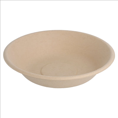 ASSIETTES CREUSES 'BIONIC' 460 ML Ø 16x3,6 CM NATUREL BAGASSE (1000 UNITÉS)